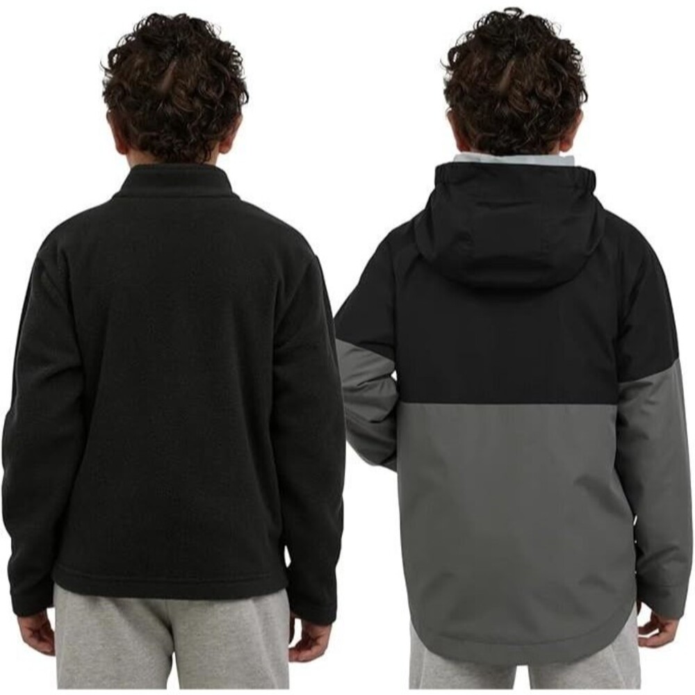 NWT Eddie Bauer Coat Boys Sz 7/8 Small Black Gray 3-in-1 Jacket Winter Kids Warm - Picture 5 of 8